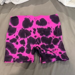 Pink and Black Tie-Dye Shorts
